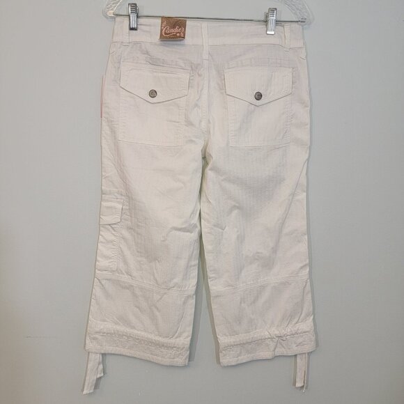 NWT Candie's Pants White Crop Capri Size 7 Cotton Blend Juniors NEW Read - Picture 9 of 11